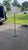 Modern Black Metal Arc Floor Lamp With Linen Drum Shade For Sale - Image 4 of 5
