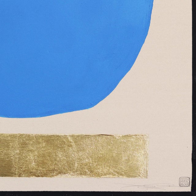 2020s Tbg Origins: Trust Is Learned - Meditative Blue Black Gold Abstract Painting Original Artwork by Jason DeMeo For Sale - Image 5 of 9