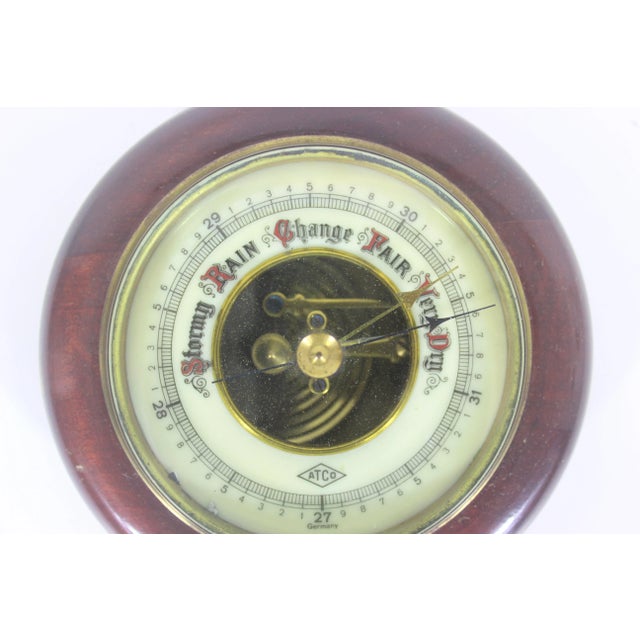 Wood Vintage German Barometer for on the Wall For Sale - Image 7 of 8