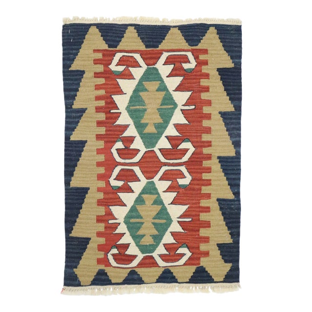 Vintage Persian Shiraz Kilim Rug - 02'00 X 02'11 For Sale