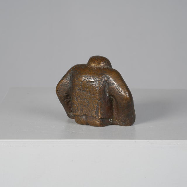 1980s LN, Sculpture of a Crouching Male Figure, 1980s, Bronze For Sale - Image 5 of 11