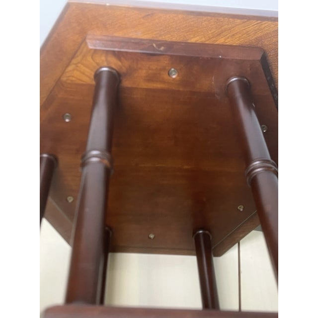 Wood Vintage Maryland Classic Vintage Hexagon End Side Table For Sale - Image 7 of 9