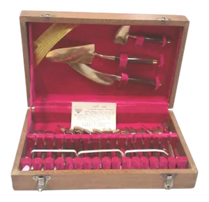 Vintage Bronze and Rosewood Appetizer and Serving Flatware Set