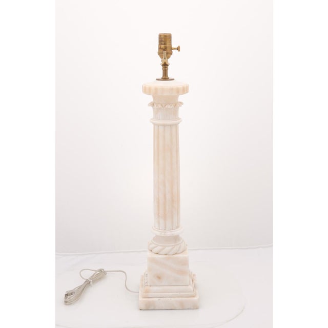 Alabaster 1940s Large Neo-Classical Empire Alabaster Columns, France - a Pair For Sale - Image 8 of 8