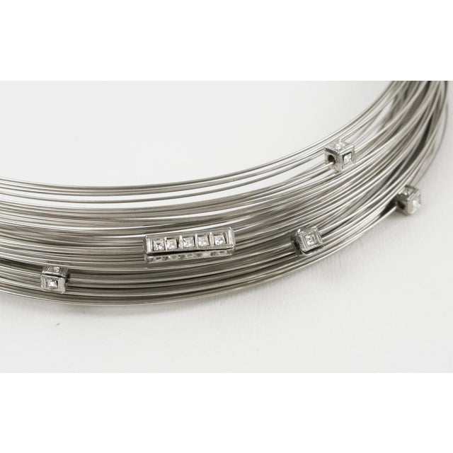 Metal Thierry Mugler Silvered Metal Multi-Strand Wire Necklace For Sale - Image 7 of 11