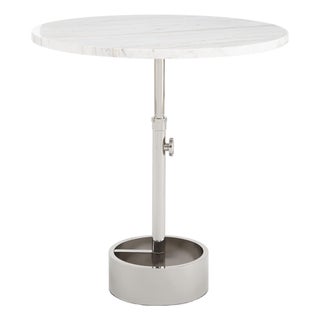 Regina Andrew Myles Accent Table Large, Polished Nickel with Marble Top For Sale