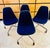 Eames 1960's Fiberglass and Blue Fabric Swivel Chairs by Eames for Herman Miller - Set of 4 For Sale - Image 4 of 11