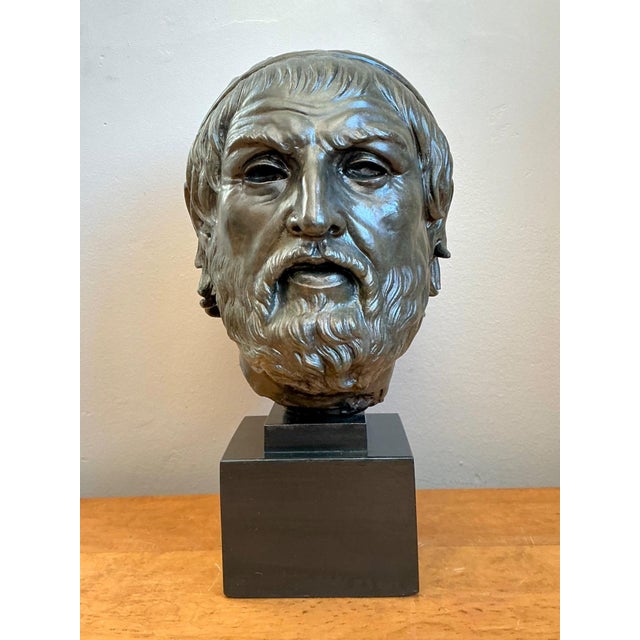 Vintage Bronze Classical Bust Sculpture of Sophocles For Sale - Image 17 of 18
