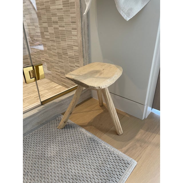 1950s Vintage Wooden Stool For Sale - Image 9 of 10