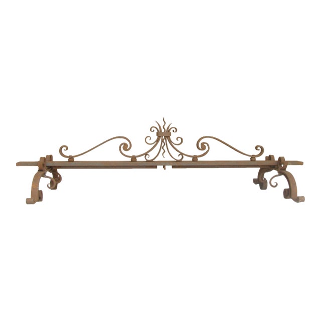 Custom French Iron Fireplace Fender For Sale