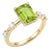 Peridot Emerald Cut Stacking Ring - Dainty August Birthstone Ring for Woman Us 7 For Sale