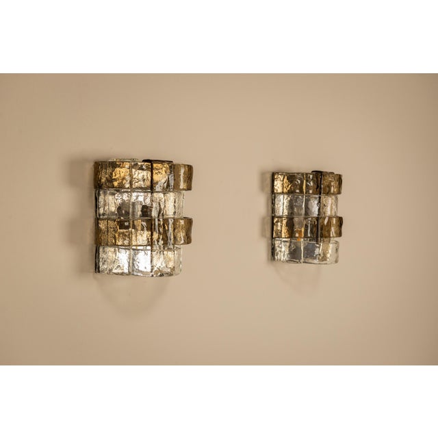 LP277 Wall Lamps in Tobacco and Crystal Glass by Carlo Nason for Mazzega, Italy, 1970s, Set of 3 For Sale - Image 7 of 14