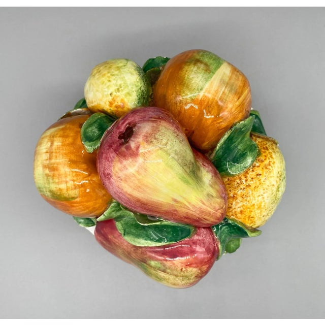 Late 20th C. Italian Fruit Bowl – Hand-Painted – Rustic Kitchen / Mediterranean For Sale In Houston - Image 6 of 12