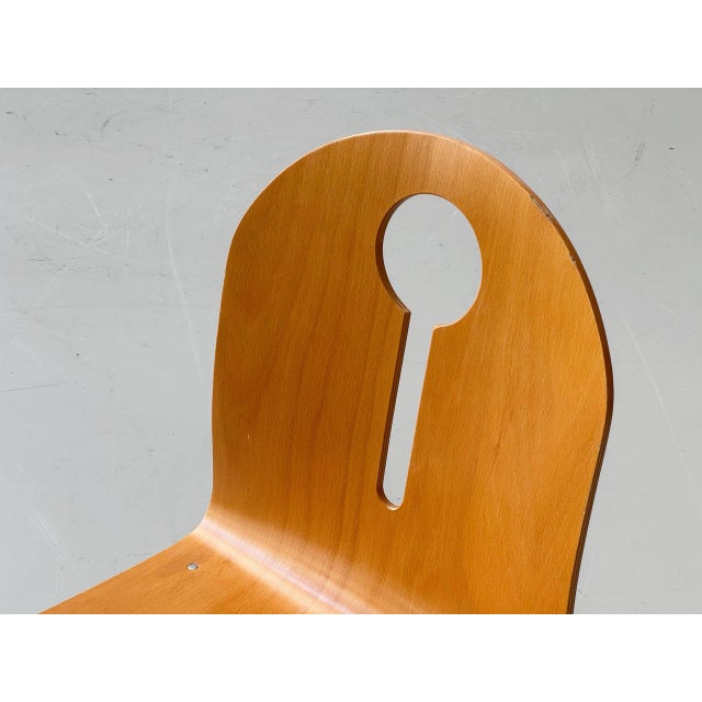 Brown Stackable Cantilever Chairs in Beech and Chrome, 1990s For Sale - Image 8 of 17