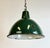 Industrial Green Enamel Factory Pendant Lamp, 1960s For Sale - Image 6 of 18