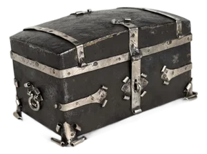 An 18th Century Italian Stainless Steel Mounted Silver Jewelry Box With Its Original Lock & Key