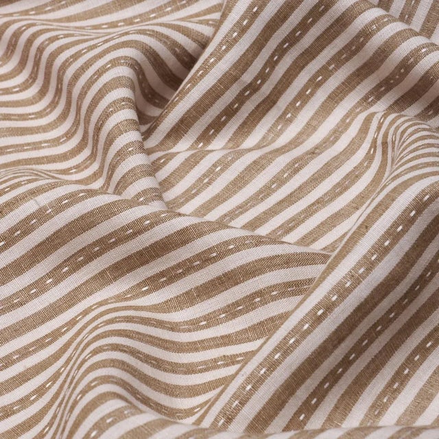 Contemporary SAMPLE - Schumacher Mathis Ticking Stripe Fabric In Flax For Sale - Image 3 of 3