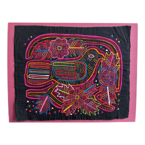 Panamanian Mola Bird Embroidery, Unframed