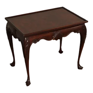 Late 20th Century Baker Stately Homes Collection Irish Georgian Carved Mahogany Tea Table