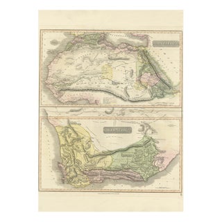North & South Africa Double Map, 1825 For Sale