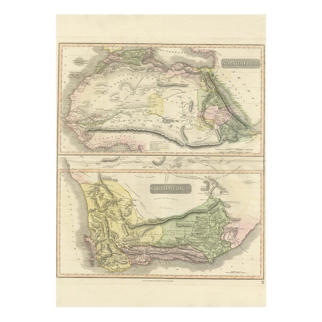 North & South Africa Double Map, 1825 For Sale