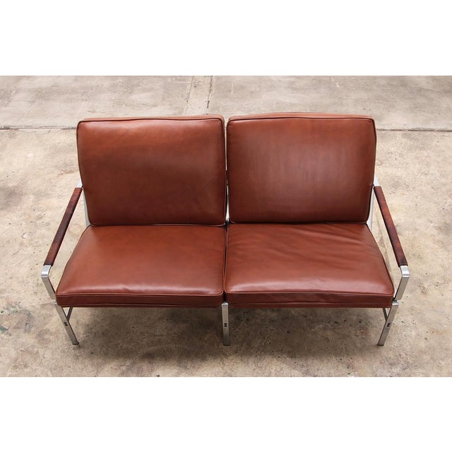 Kill International Model Fk 6720 2-Seater Sofa in Brown Leather by Preben Fabricius & Jørgen Kastholm for Kill International, 1960s For Sale - Image 4 of 18