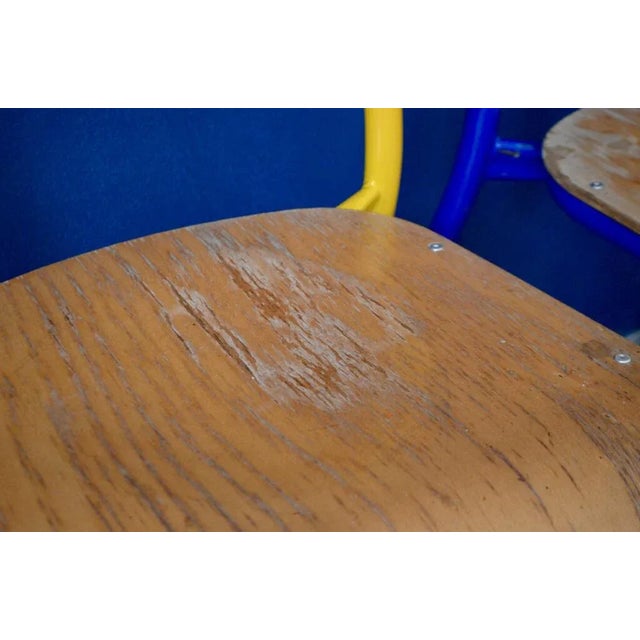 Industrial Colored Dining Chairs, 1980s, Set of 4 For Sale - Image 9 of 12