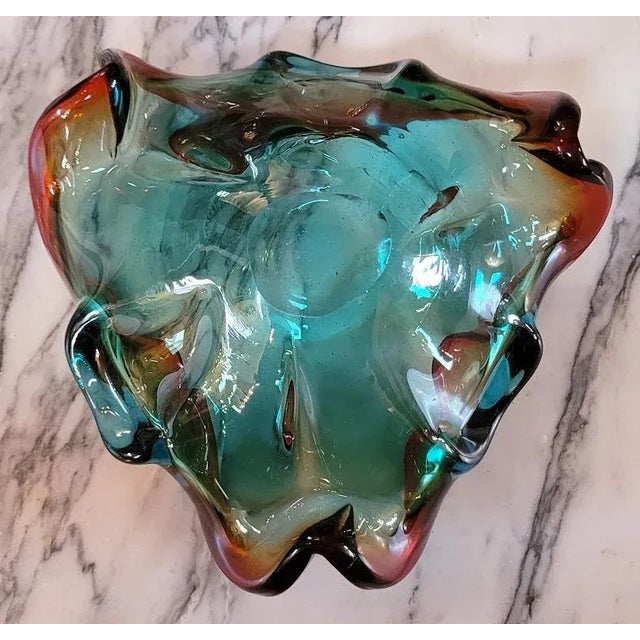 Mid Century Murano Art Glass Shell Bowl For Sale - Image 12 of 13