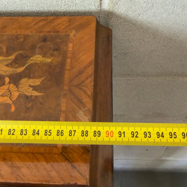 Brown Antique Italian Inlaid Wooden Chest of Drawers For Sale - Image 8 of 11