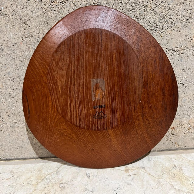 1960s Teakwood Snack Plates Lunning Inc Denmark- Set of 5 For Sale - Image 11 of 18