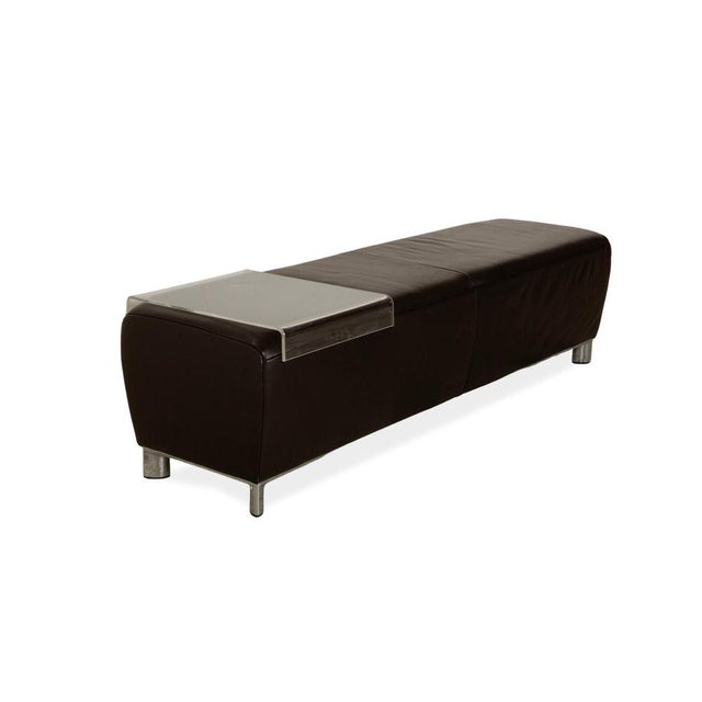 Modern Leather Stool in Brown from Koinor Volare For Sale - Image 3 of 16