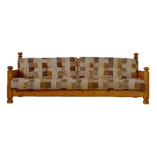 Vintage Swedish Pine Sofa by Uno and Osten Kristiansson, 1970s For Sale