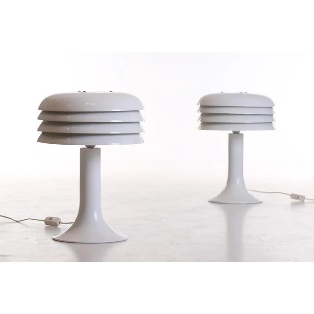White Table Lamps Bn-26 from Hans-Agne Jakobsson, 1960s, Set of 2 For Sale - Image 8 of 13