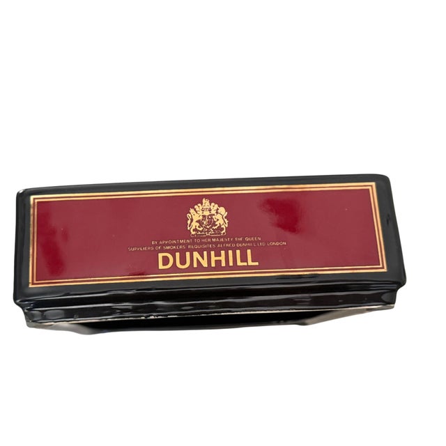 English Vintage Dunhill by Wade England Black & Red Ceramic Advertising Ashtray / Desk Catchall For Sale - Image 3 of 10
