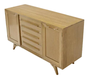 Two Door 4 Drawer Limed Cerused Solid Oak Board Cabinet Credenza Dresser