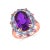 Contemporary Kai Purple Amethyst Aquamarine Pink Sapphire Cocktail Ring in 14k Gold Ring, size 8.5 For Sale - Image 3 of 11