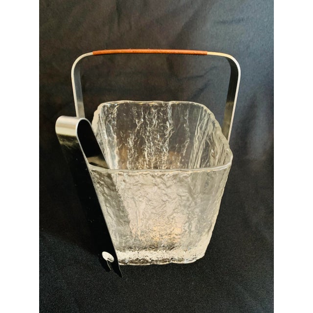 Hoya Mid-Century Ice Bucket with All Original Pieces ~ This vintage ice bucket features a thick texture that evokes and...