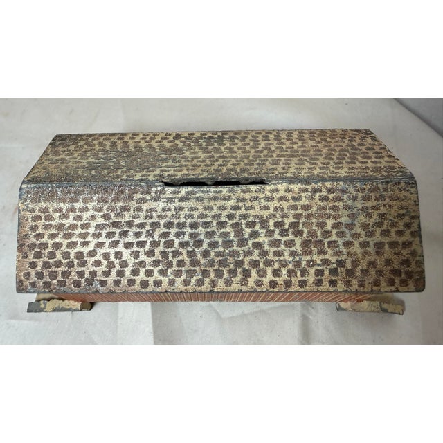 Metal Vintage 20th Century Hand Painted Cast Metal Train Bridge Still Coin Dime Bank For Sale - Image 7 of 10