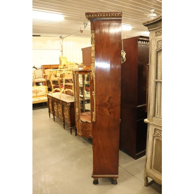 Late 19th Century Late 19th Century Gilded Figural Walnut Ebonized Vitrine in the Manner of Charles-Honoré Lannuier For Sale - Image 5 of 12