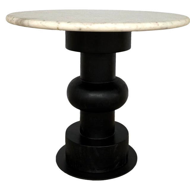 Arteriors White Marble Devitio End Table For Sale