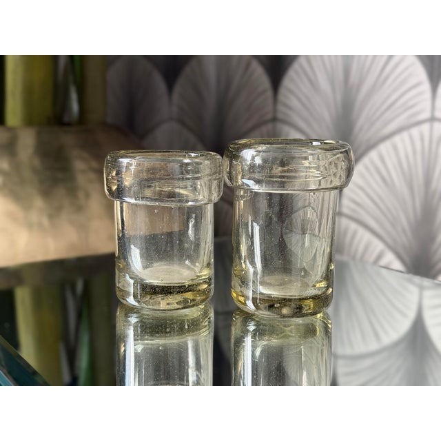 Transparent Jan Barboglio 12-Step Glass & Iron Metal 40.5” Firedance Railroad Votive Candleholder Candelabra For Sale - Image 8 of 12