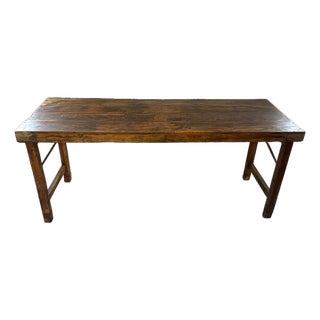 Vintage Rustic Reclaimed Wood Indian Wedding Banquet Table For Sale
