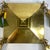 1910s Antique Tungstolier 4 Light Brass Chandelier Mission Arts Craft Green Slag Glass For Sale - Image 5 of 11