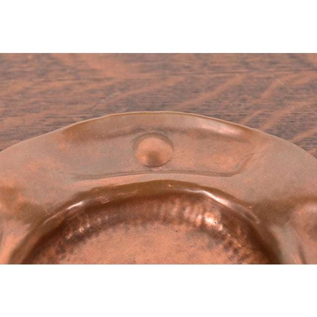 Stickley Gustav Stickley Signed Hammered Copper Ashtray or Catchall, Circa 1910 For Sale - Image 4 of 9