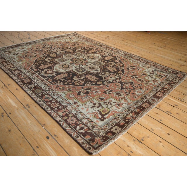 1950s Vintage Persian Hamadan Starburst Medallion Wool Carpet For Sale - Image 9 of 10