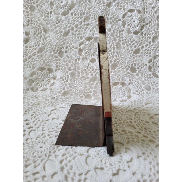 1910s Early 1900s Hand Painted Wooden and Metal Ship Bookend For Sale - Image 5 of 9