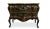 Finely detailed hand-painted Chinoiserie Bombay Chest from John Widdicomb featuring two hand painted drawers reflecting a...