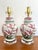 Pretty pair of temple jars with the traditional plum blossom motif recently converted into modern table lamps with clear...