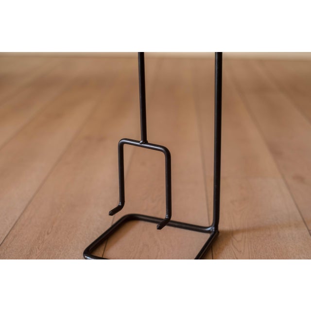 Mid Century Modern Sculptural Four Piece Black Cast Iron Fireplace Tool Set For Sale In Monterey, CA - Image 6 of 8