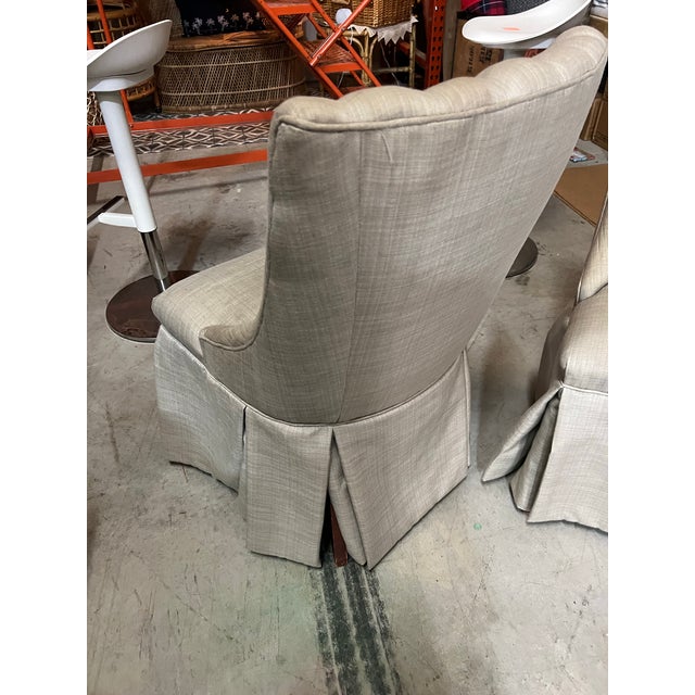 1970s 1970s Pair of Gray Upholstered Side Chairs For Sale - Image 5 of 7